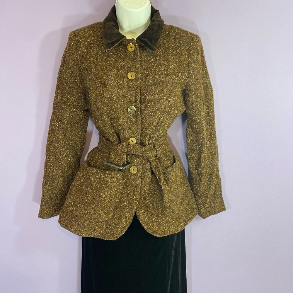 Chic Brown Tweed Women's Blazer